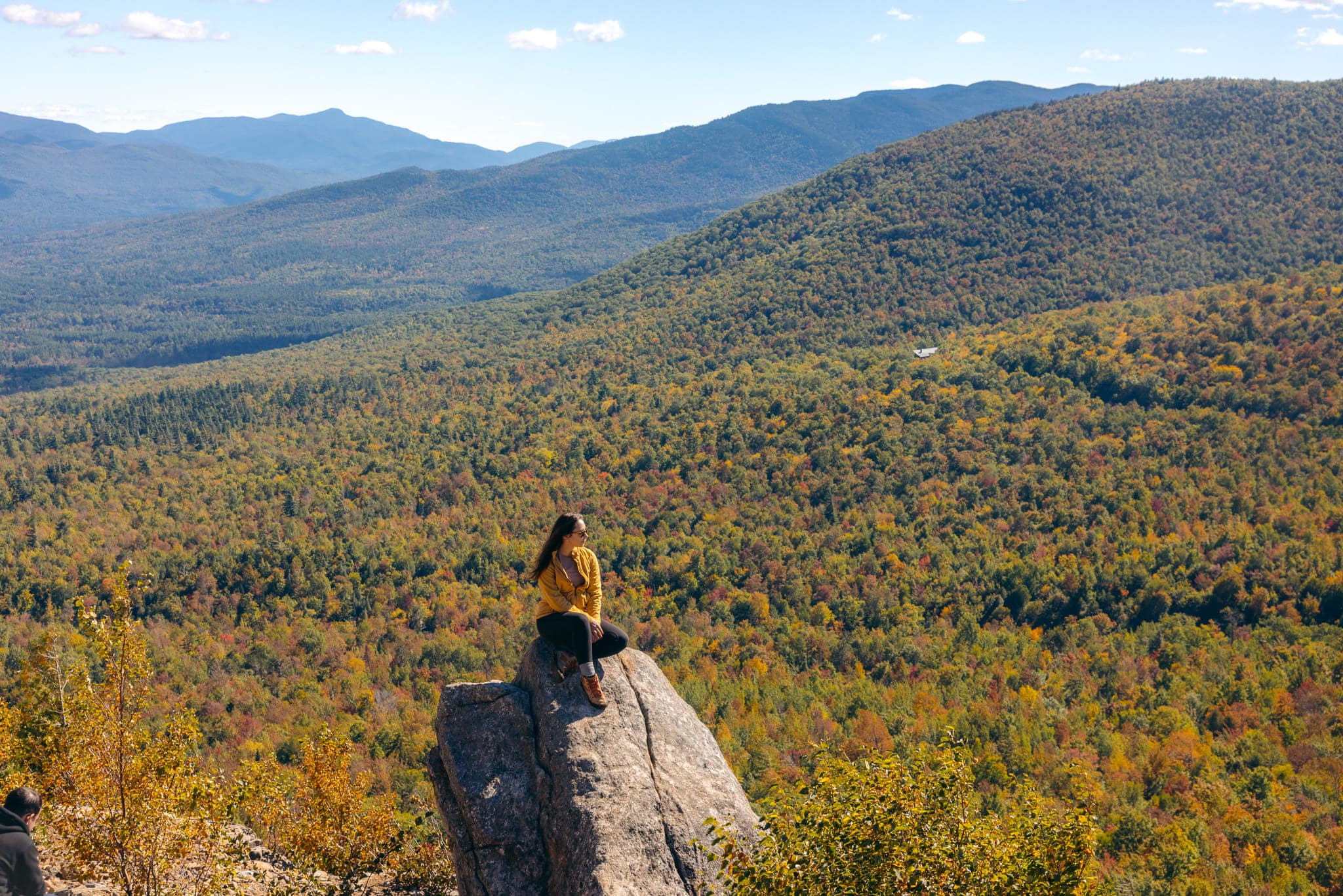 The summit of Cobble Lookout in the Adirondacks in fall
