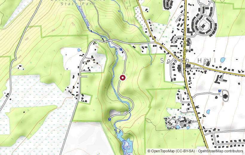 Topographic map of Buttermilk Falls State Park