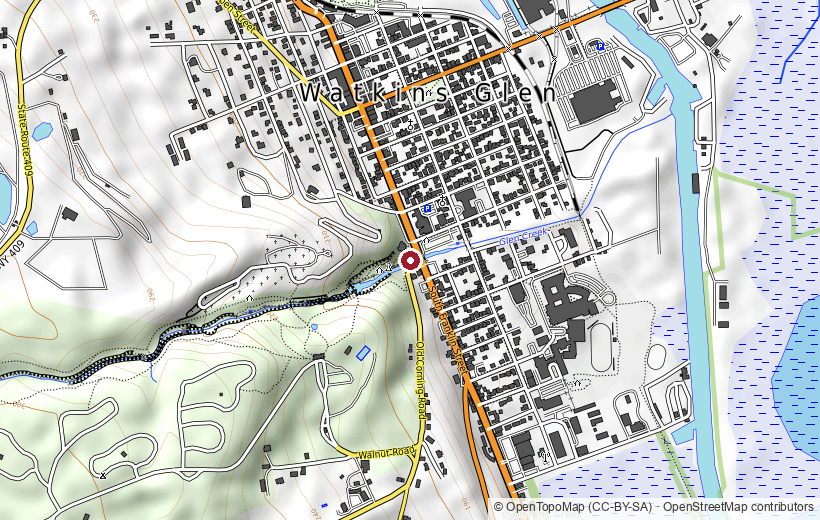 Topographic map of Watkins Glen State Park